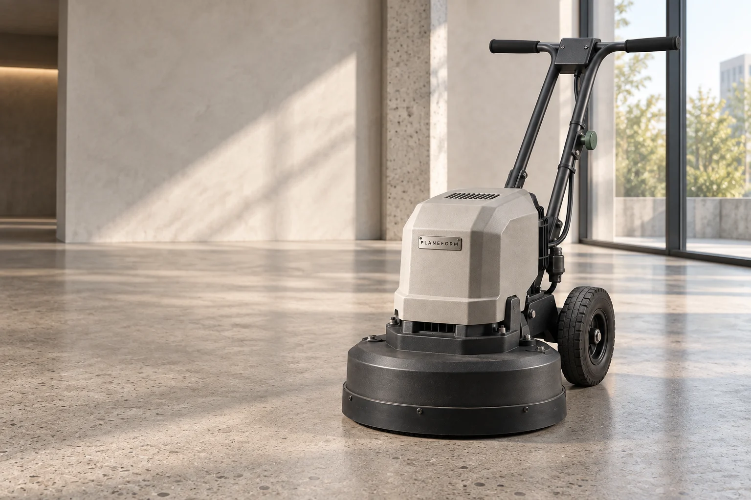 Plane Studio Grinder with mineral housing, dark working deck and full handle profile